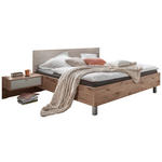 BETTANLAGE 180/200 cm  in Creme, Eichefarben, Hellgrau  - Eichefarben/Creme, Natur, Holzwerkstoff/Textil (180/200cm) - Venda