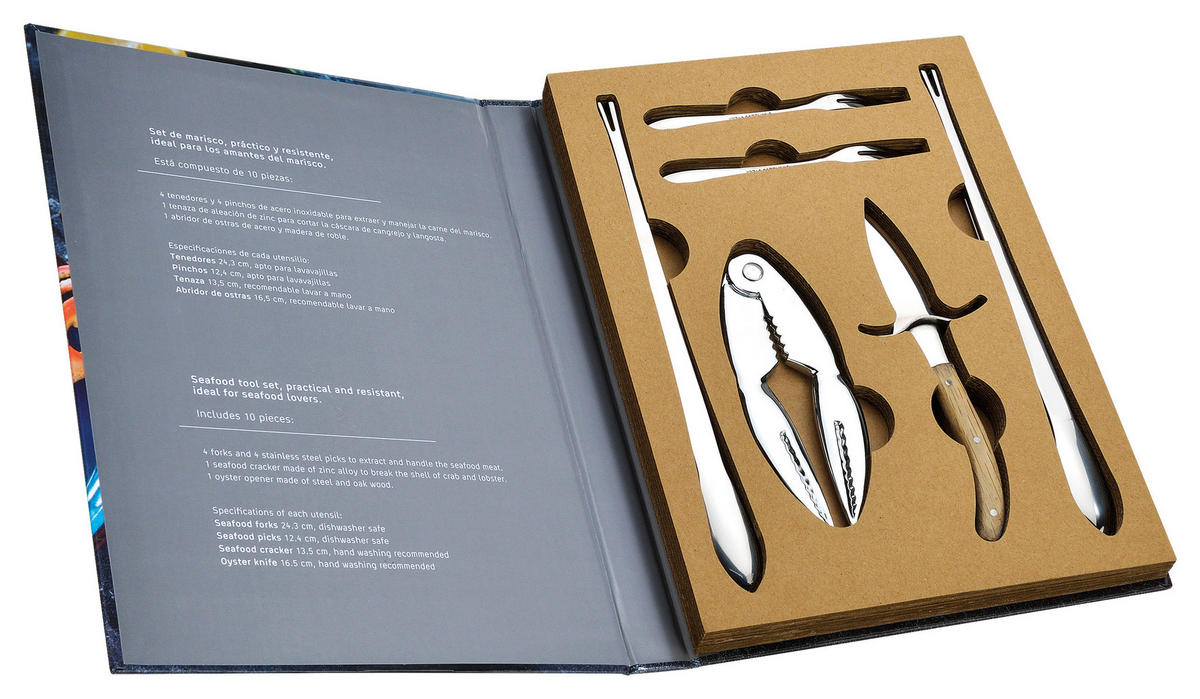 FISCHBESTECK   - Silberfarben/Braun, Basics, Holz/Metall (21/2,5/28cm)