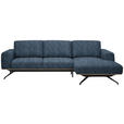 ECKSOFA  in Struktur Blau  262/157 cm  - Blau/Schwarz, Design, Textil/Metall (262/157cm) - Novel