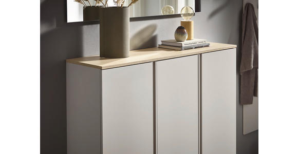 SCHUHSCHRANK 120,3/113,2/34 cm  - Kaschmir/Eichefarben, Design, Holzwerkstoff/Kunststoff (120,3/113,2/34cm) - Voleo