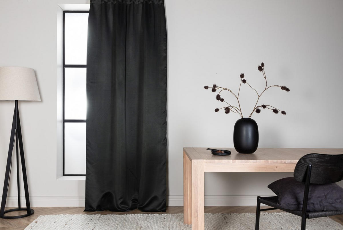 GARDINLÄNGD mörkläggning  - svart, Basics, textil (135/240cm)