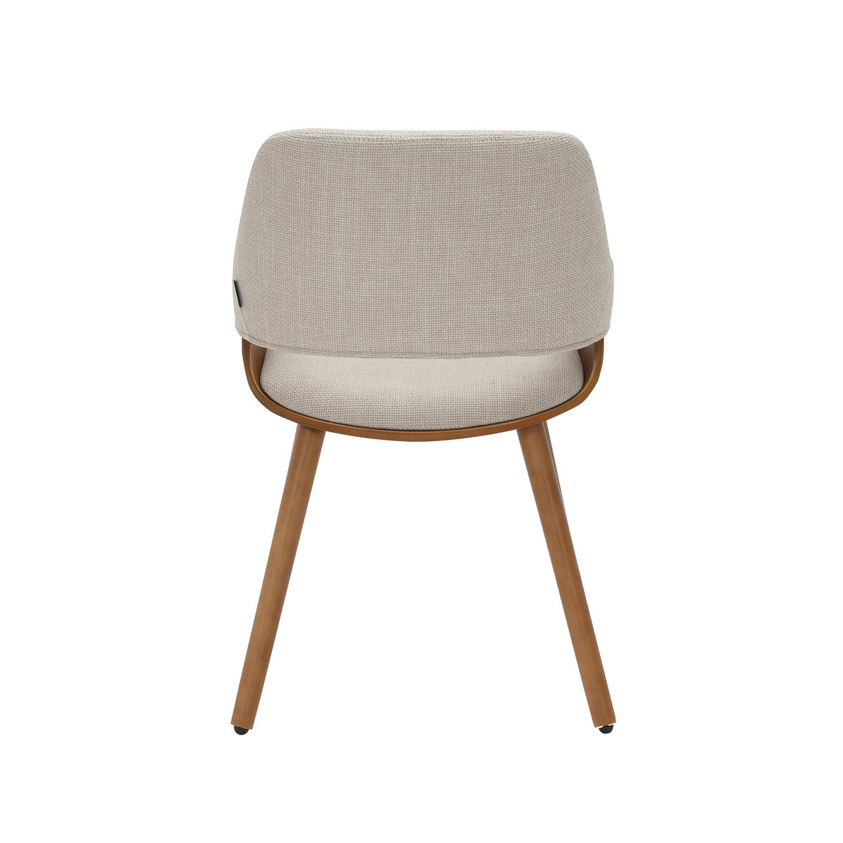 ARMLEHNSTUHL   Leinenoptik  - Beige/Walnussfarben, Modern, Holz/Textil (51/79,5/57cm) - home24