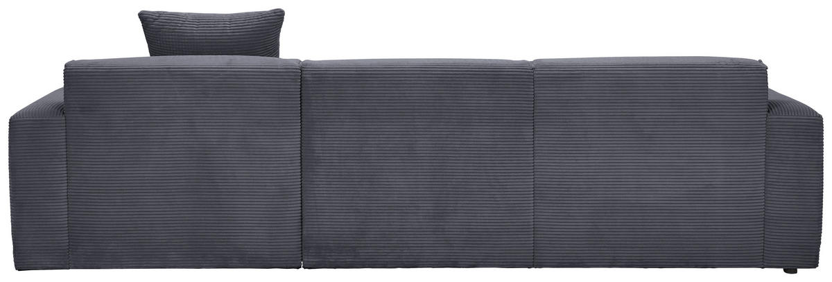ECKSOFA Graphitfarben Cord  - Schwarz/Graphitfarben, Design, Kunststoff/Textil (303/196cm) - Livetastic