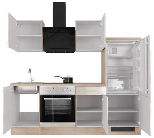 KUCHYŇSKÁ LINKA NEPAL 220 - Sonoma dub/kašmírová, Moderní, kov/kompozitní dřevo (220cm) - FlexWell