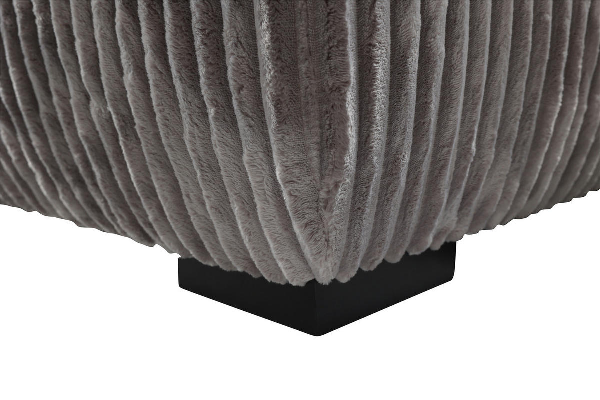 ECKSOFA in Cord Hellgrau  - Hellgrau/Schwarz, Modern, Holz/Textil (322/208cm) - MID.YOU