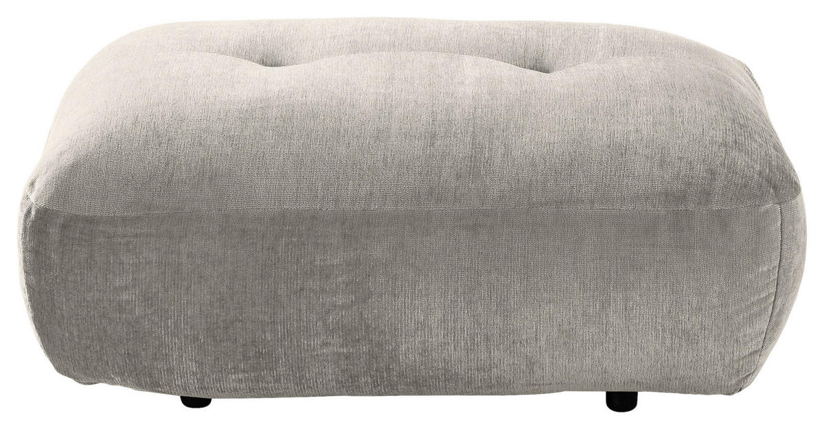 HOCKER in Textil Silberfarben  - Silberfarben/Schwarz, Modern, Kunststoff/Textil (102/46/65cm) - Trendmanufaktur