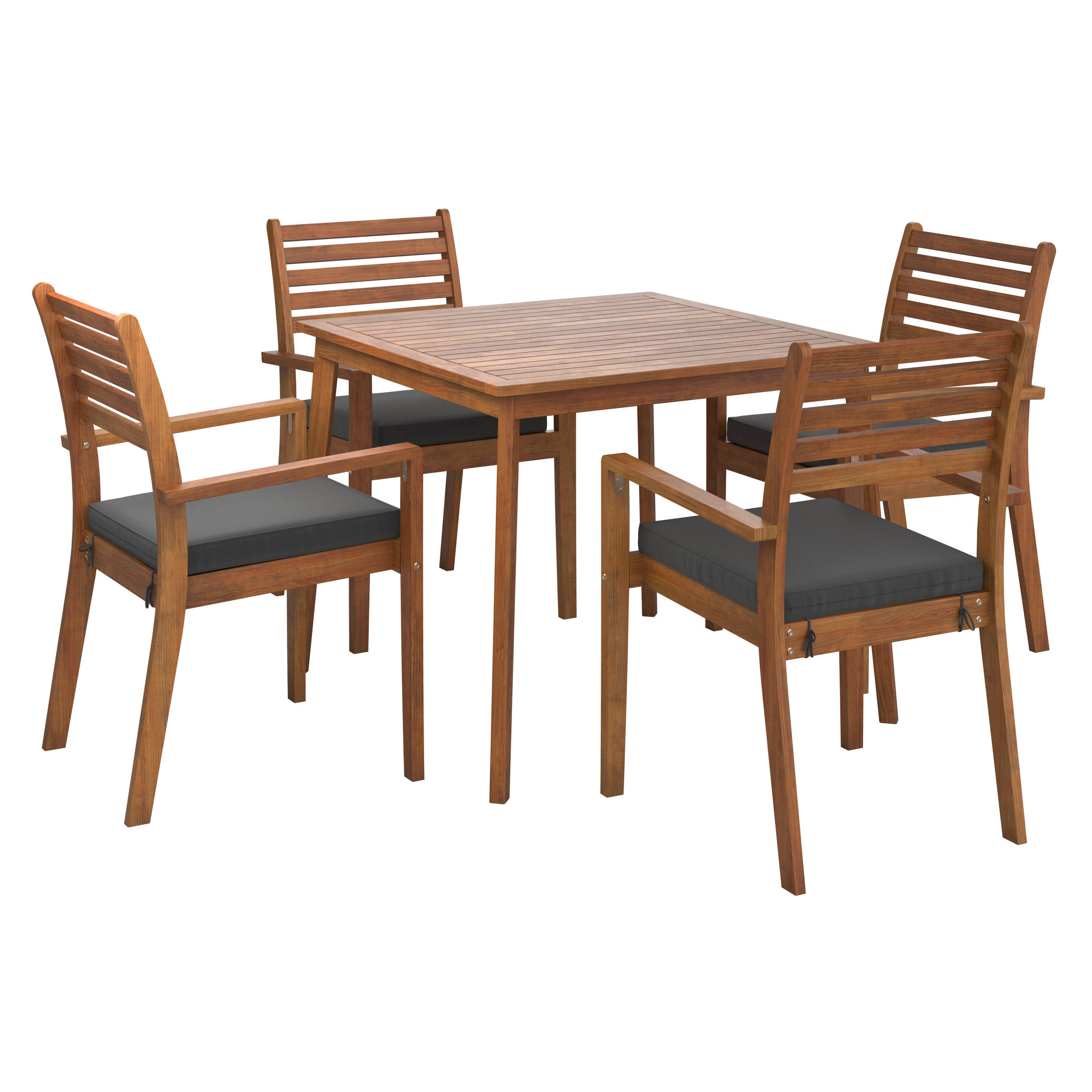 GARTENTISCHGRUPPE  - Anthrazit/Teakfarben, MODERN, Holz/Textil (90/65/75/82/90/62cm) - Ambia Garden