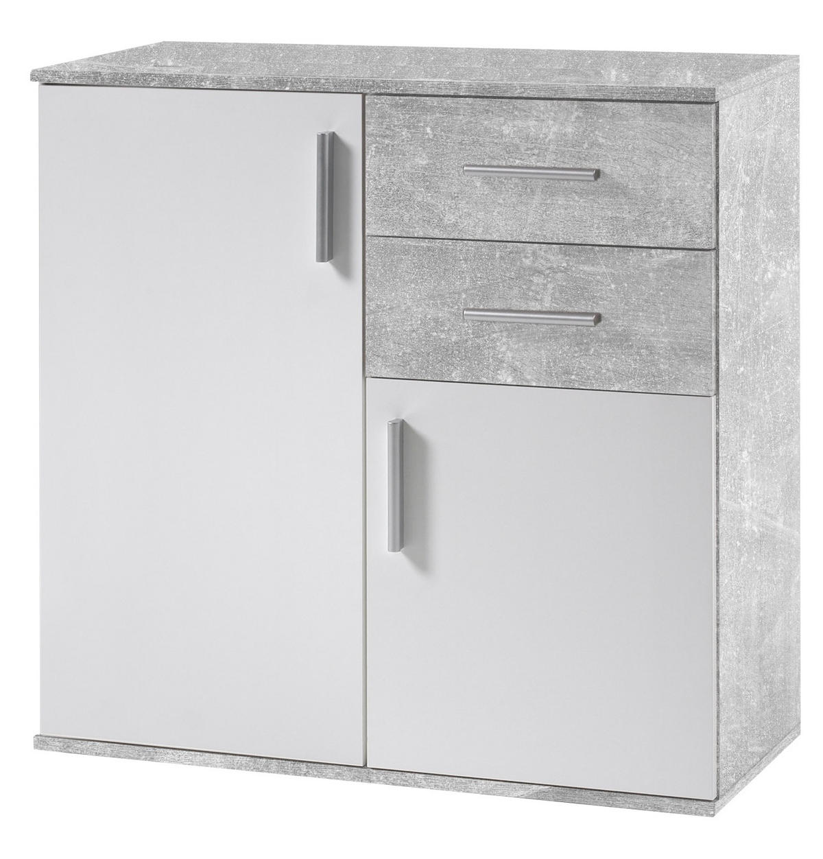 KOMMODE Bobby  in 80/82/35 cm  - Silberfarben/Weiß, KONVENTIONELL, Holzwerkstoff/Kunststoff (80/82/35cm) - Carryhome