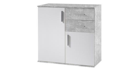KOMMODE Bobby in 80/82/35 cm - Silberfarben/Weiß, KONVENTIONELL, Holzwerkstoff/Kunststoff (80/82/35cm) - Carryhome