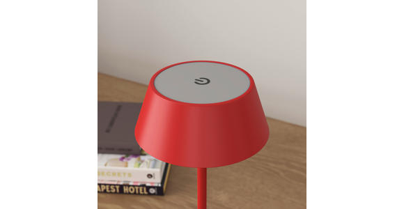 AKKU-TISCHLEUCHTE 11/30 cm  - Rot/Schwarz, Trend, Kunststoff/Metall (11/30cm) - Novel