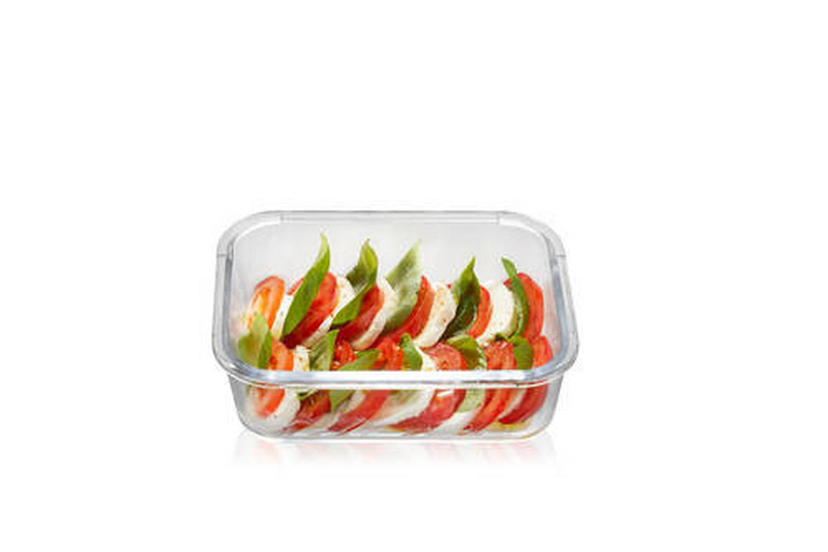 FRISCHHALTEDOSE MILO 1 L  - Edelstahlfarben/Transparent, KONVENTIONELL, Glas/Kunststoff (20,7/15,5/6,9cm) - Gefu