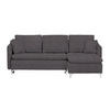 ECKSOFA in Struktur Braun  - Silberfarben/Braun, Design, Textil/Metall (223/146cm) - Ti'me