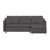 ECKSOFA in Struktur Braun  - Silberfarben/Braun, Design, Textil/Metall (223/146cm) - Ti'me