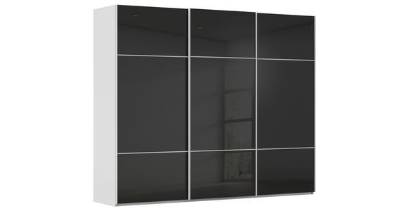 SCHWEBETÜRENSCHRANK  in Grau, Schwarz  - Schwarz/Grau, KONVENTIONELL, Glas/Holzwerkstoff (242/223/68cm) - Novel