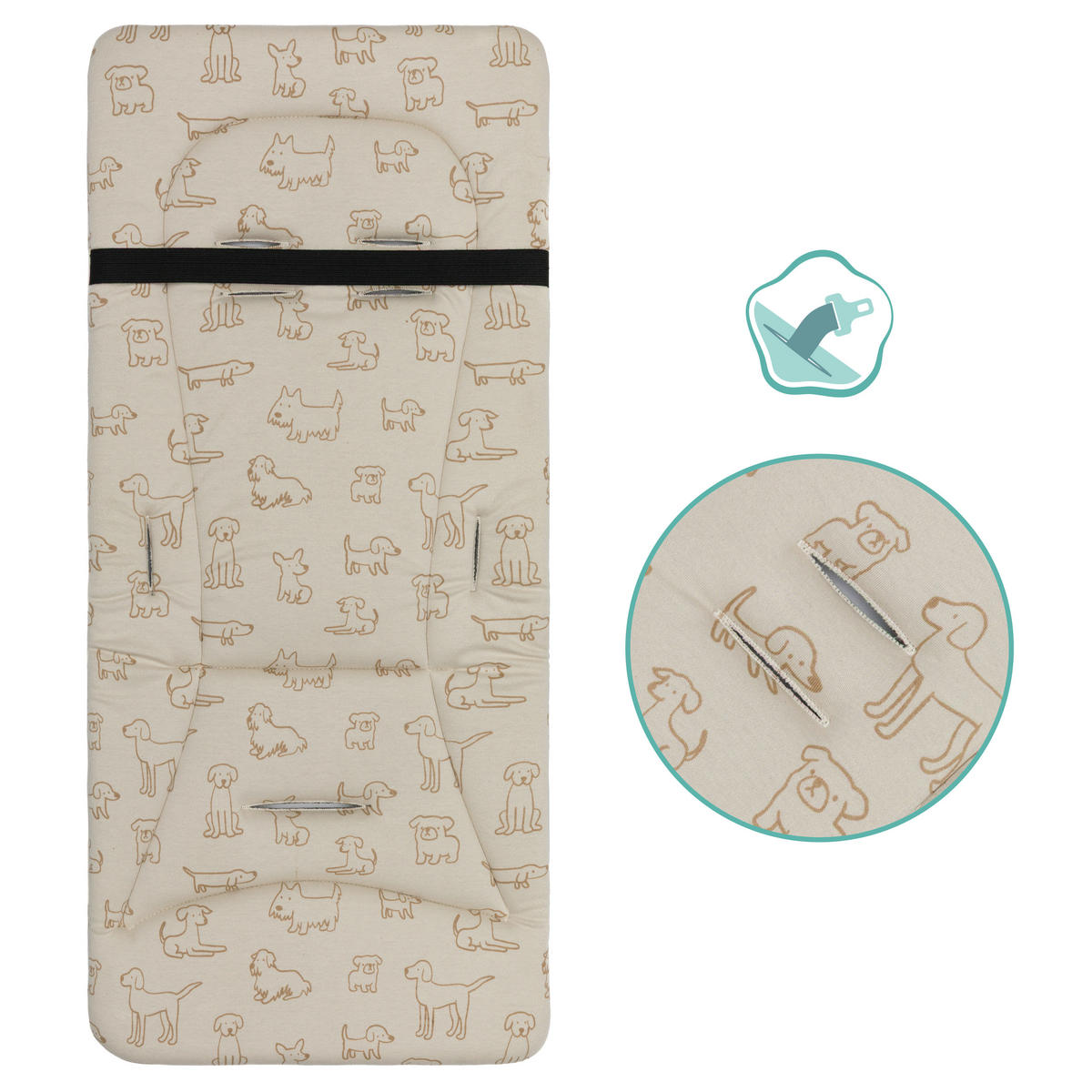 KINDERWAGENEINLAGE - Beige, Basics, Kunststoff/Textil (30/73cm) - Jimmylee