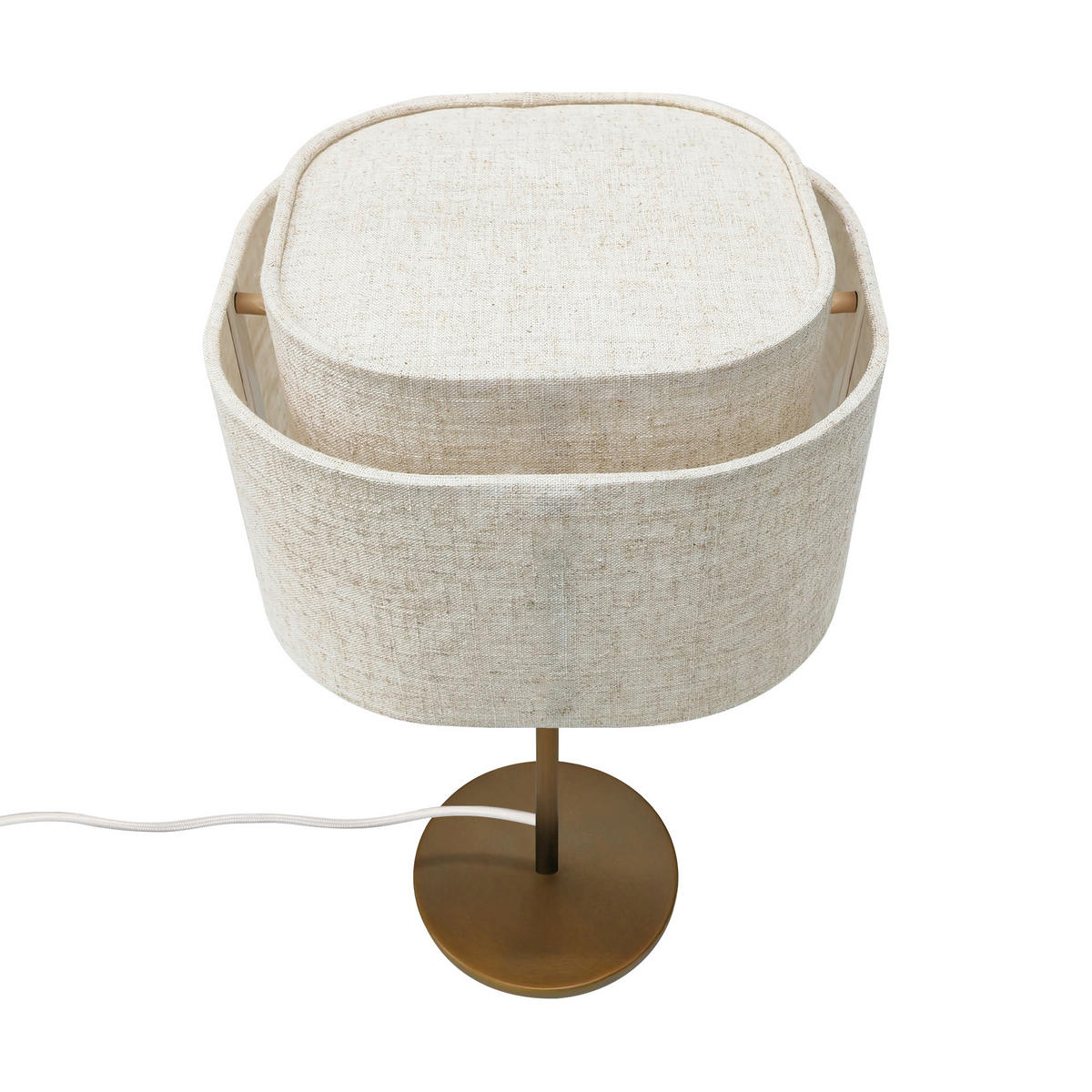 TISCHLEUCHTE 21/37 cm  - Beige/Braun, Design, Textil/Metall (21/37cm) - Nordlux