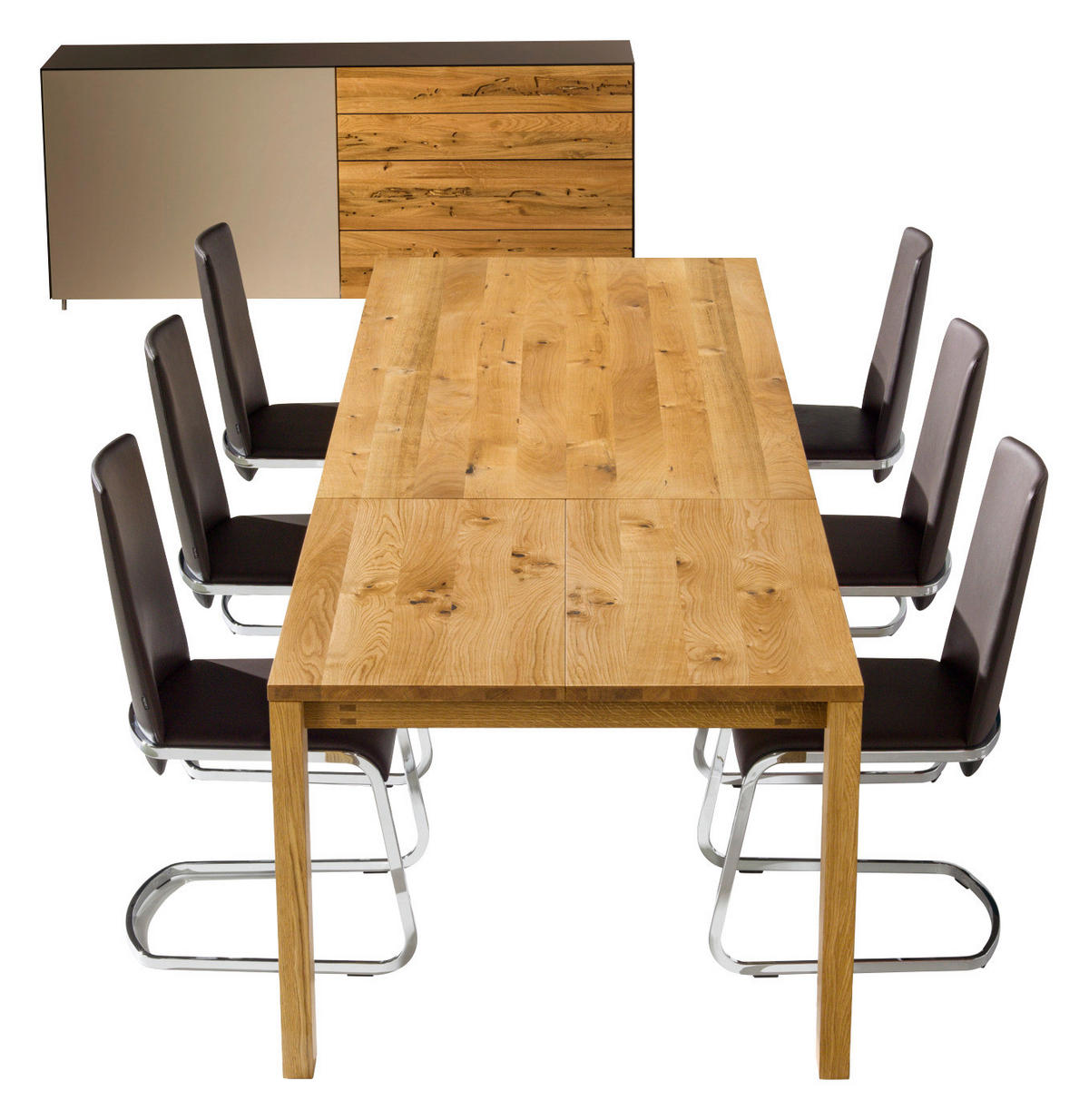 ESSTISCH in Holz 150(250)/100/75 cm  - Wildeiche, Design, Holz (150(250)/100/75cm) - Team 7