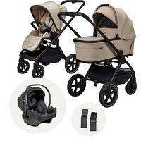 KINDERWAGENSET  GIO FOLD SET AIR  sand  - Sandfarben/Schwarz, Basics, Textil/Metall (120/58/92cm) - Moon Edition