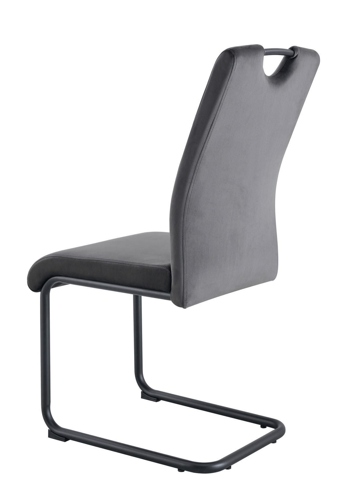 SCHWINGSTUHL-SET 2 Stück  in Webstoff  - Anthrazit/Schwarz, MODERN, Textil/Metall (43/98/61cm) - MID.YOU