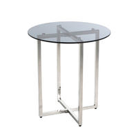 KLUB STOČIĆ  siva, boja nerđajućeg čelika  - siva/boja nerđajućeg čelika, Moderno, staklo/metal (50/50/55cm) - Hom`in