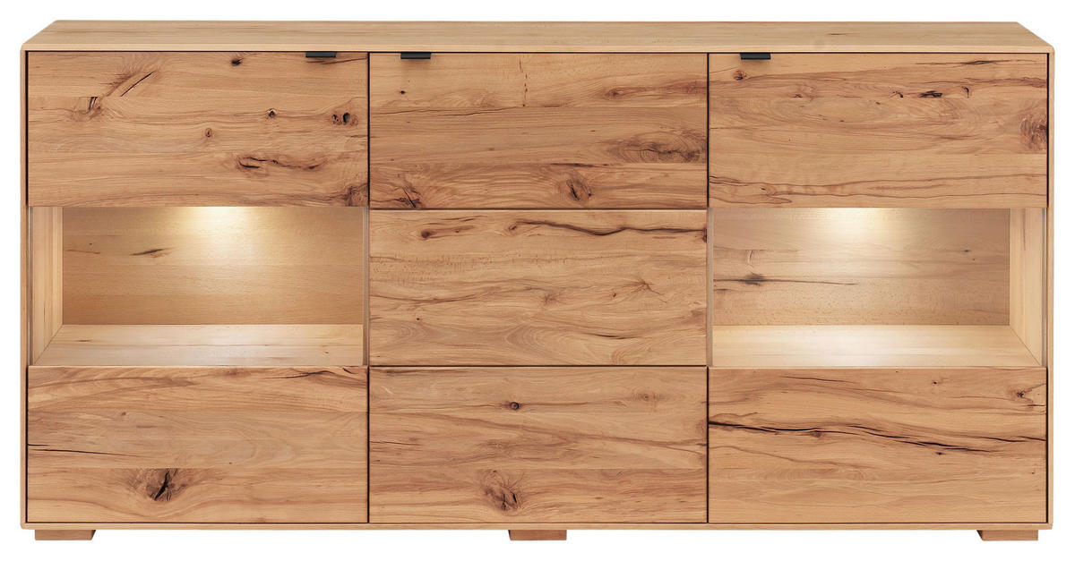 SIDEBOARD  180/85/42 cm  - Schwarz/Kernbuche, Natur, Holz/Holzwerkstoff (180/85/42cm) - Linea Natura