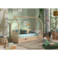 HAUSBETT 90/200 cm,  in Kieferfarben, Rollrost, Bettschublade  - Kieferfarben, Natur, Holz (90/200cm) - Vipack