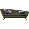 CHESTERFIELD-SOFA in Mikrofaser Olivgrün  - Schwarz/Olivgrün, Design, Textil/Metall (223/84/90cm) - Pure Home Lifestyle