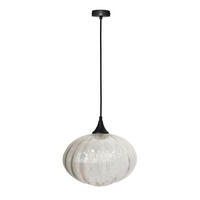 PENDELLEUCHTE 26.5/26.5/90 cm  - Schwarz, KONVENTIONELL, Glas/Metall (26.5/26.5/90cm)