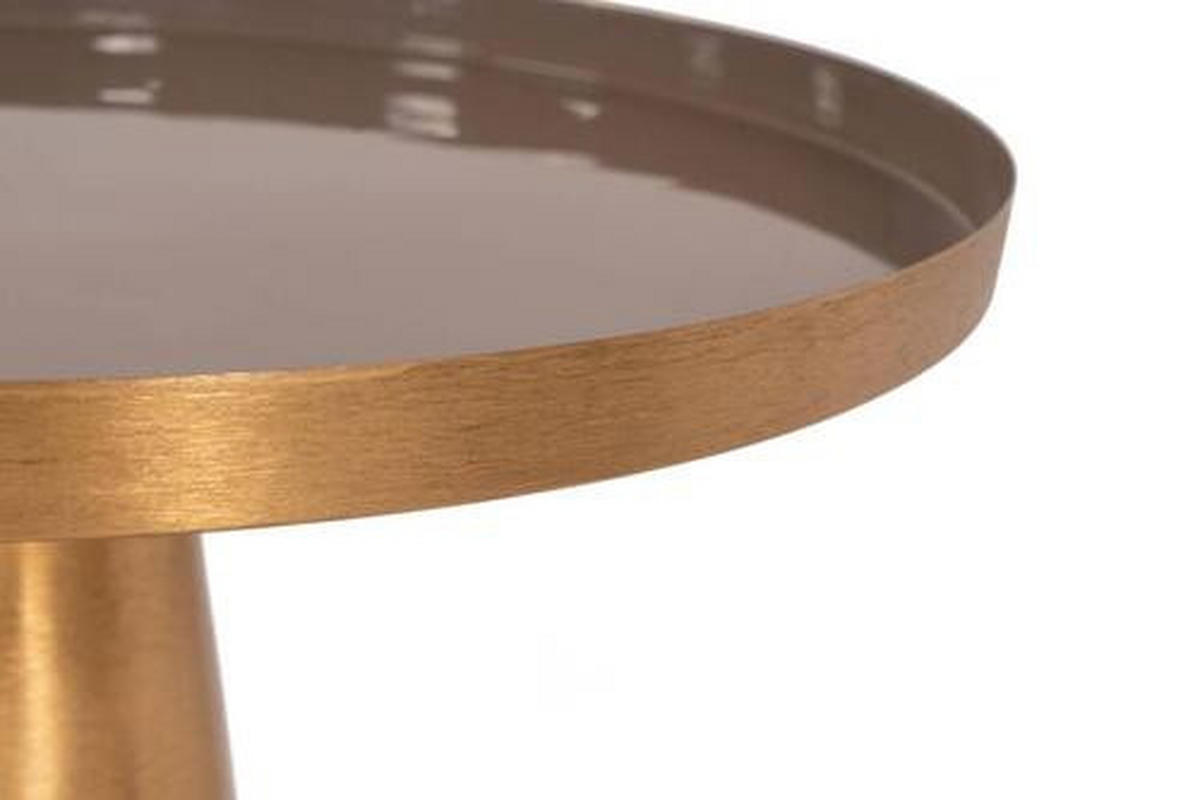 BEISTELLTISCH in Metall 51/51/50 cm  - Graubraun/Goldfarben, Trend, Metall (51/51/50cm) - Kayoom