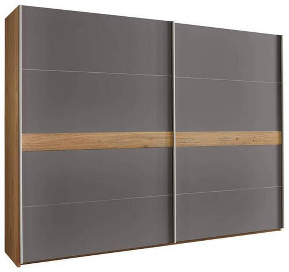 SCHWEBETÜRENSCHRANK  in Eichefarben, Dunkelgrau  - Eichefarben/Dunkelgrau, Design, Holz/Holzwerkstoff (270,6/230,4/68cm) - Novel