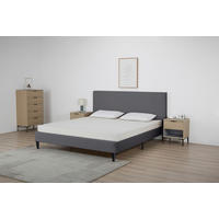 POLSTERBETT 180/200 cm,  in Grau, Lattenrost,  - Schwarz/Naturfarben, Design, Holz/Kunststoff (180/200cm) - Boxxx