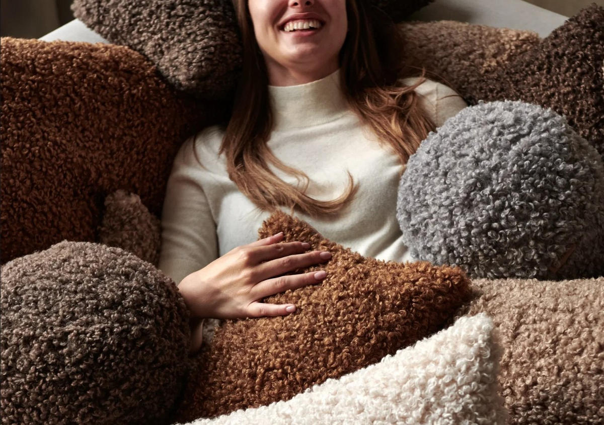 FELLKISSENBEZUG Teddy  - Mokka, KONVENTIONELL, Textil (40/60cm) - Blomus