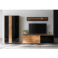 WOHNWAND  in Anthrazit, Eichefarben  319/190/50 cm  - Eichefarben/Anthrazit, Natur, Glas/Holz (319/190/50cm) - Linea Natura