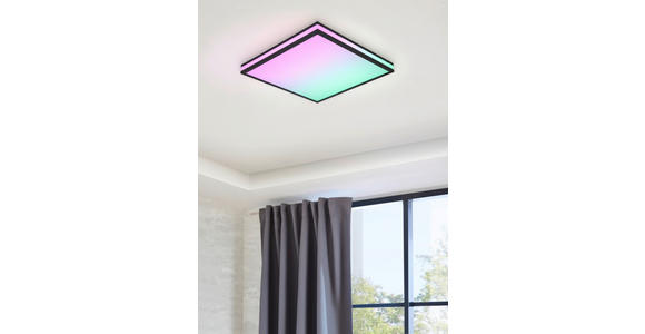 LED-DECKENLEUCHTE 45/45/7,5 cm   - Schwarz/Weiß, LIFESTYLE, Kunststoff/Metall (45/45/7,5cm) - Novel