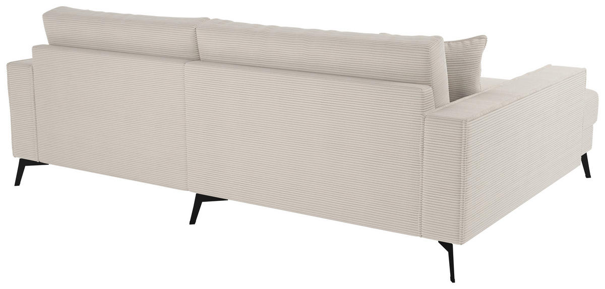ECKSOFA TED Beige Cord Zierkissen  - Beige/Schwarz, Trend, Textil/Metall (174/228cm) - P & B