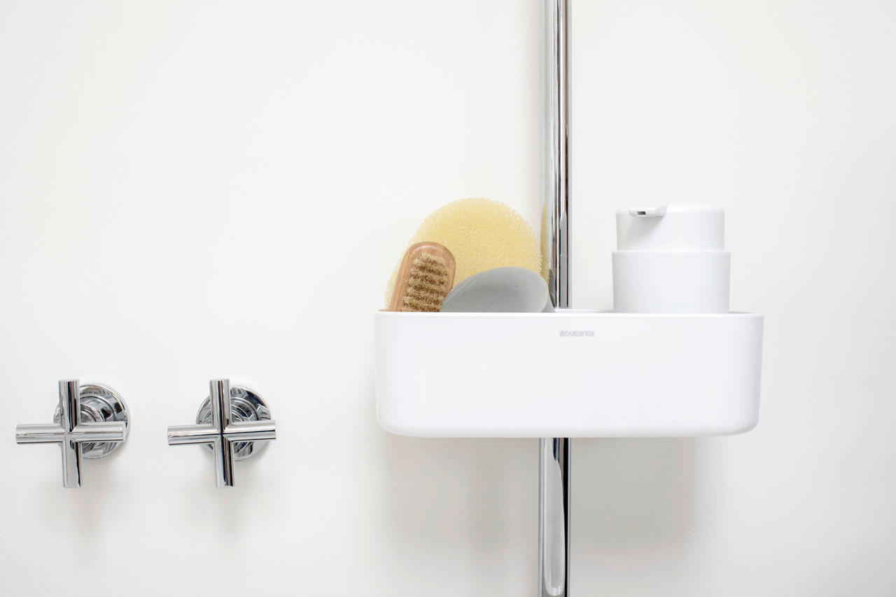 KOŠARICA ZA TUŠ  plastika  - bijela, Basics, plastika (13,3/7,5/24,4cm) - Brabantia