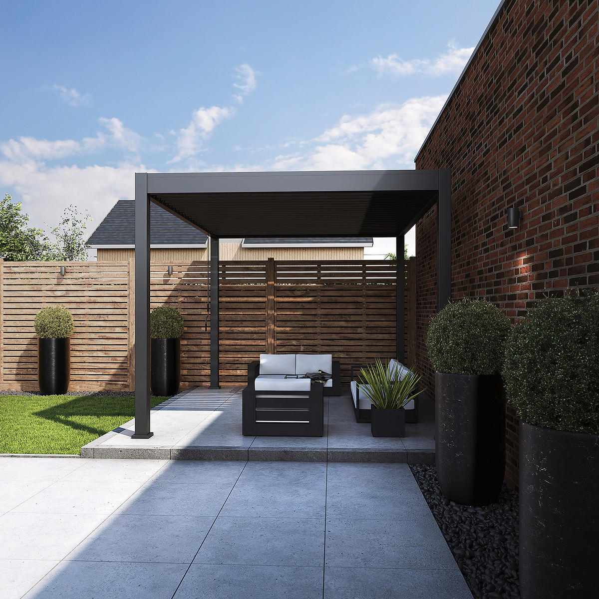 PERGOLA 300/360/255 cm   - Graphitfarben, Basics, Metall (300/360/255cm) - Gardenson