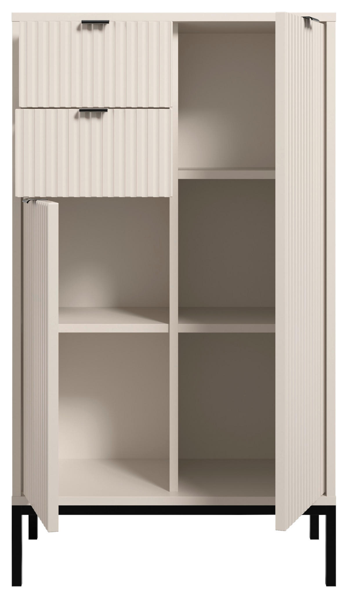 HIGHBOARD  in 60/106/32 cm  - Kaschmir/Schwarz, MODERN, Holzwerkstoff/Metall (60/106/32cm) - MID.YOU