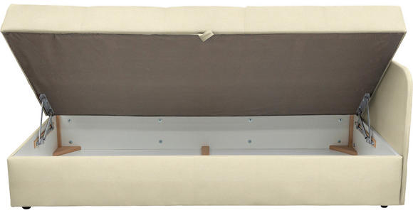 LIEGE in Flachgewebe Creme - Creme/Schwarz, Basics, Kunststoff/Textil (205/90/95cm) - Xora
