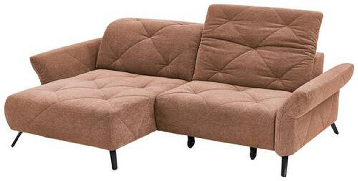 ECKSOFA in Webstoff Kupferfarben  - Schwarz/Kupferfarben, Design, Textil/Metall (173/244cm) - Moderano