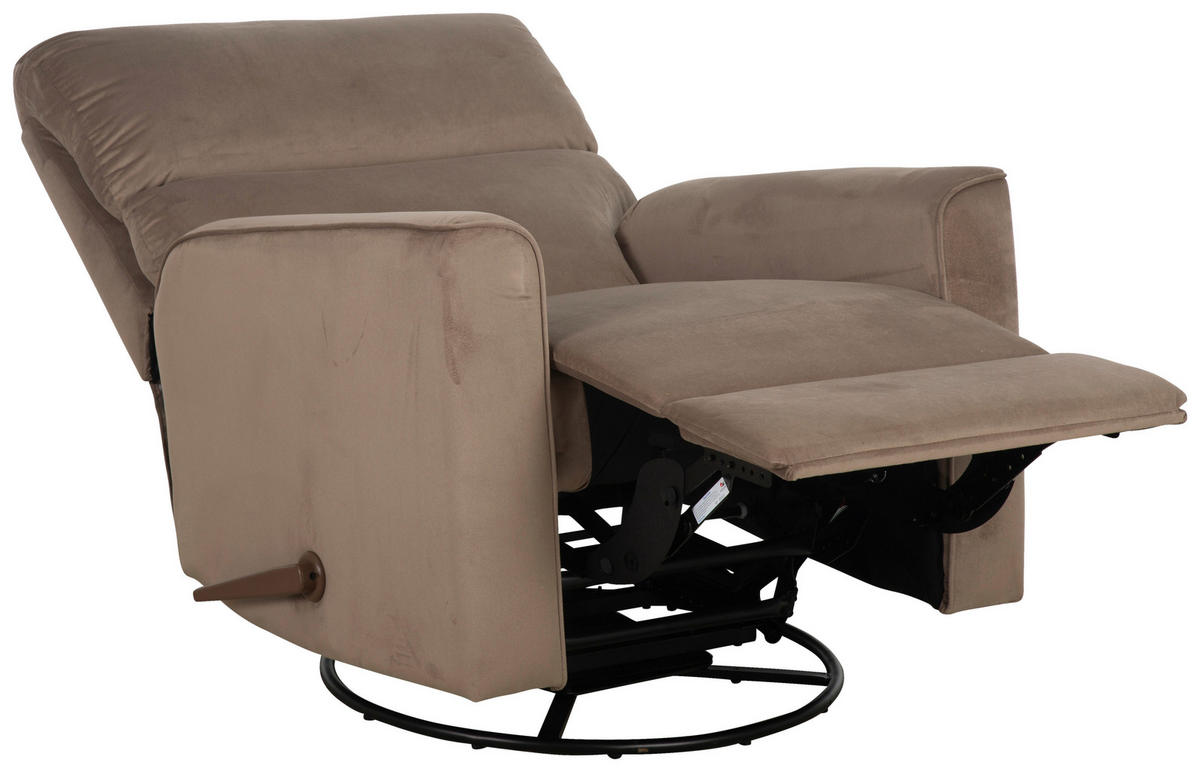 RELAXSESSEL Samt    - Taupe/Schwarz, MODERN, Textil/Metall (87.5/103.5/99cm) - P & B