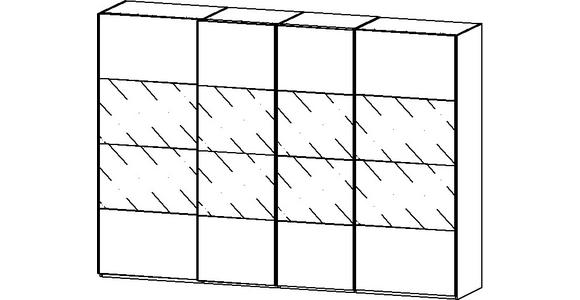 SCHWEBETÜRENSCHRANK  in Graphitfarben, Schwarz  - Chromfarben/Graphitfarben, KONVENTIONELL, Glas/Holzwerkstoff (316/223/68cm) - Novel