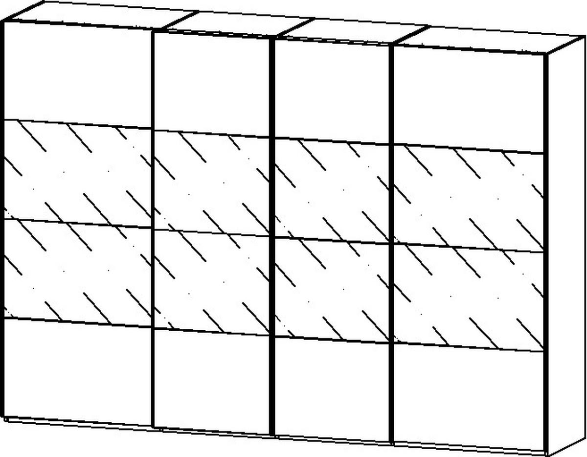 SCHWEBETÜRENSCHRANK 316/223/68 cm 4-türig Weiß, Schwarz  - Chromfarben/Schwarz, KONVENTIONELL, Glas/Holzwerkstoff (316/223/68cm) - Novel