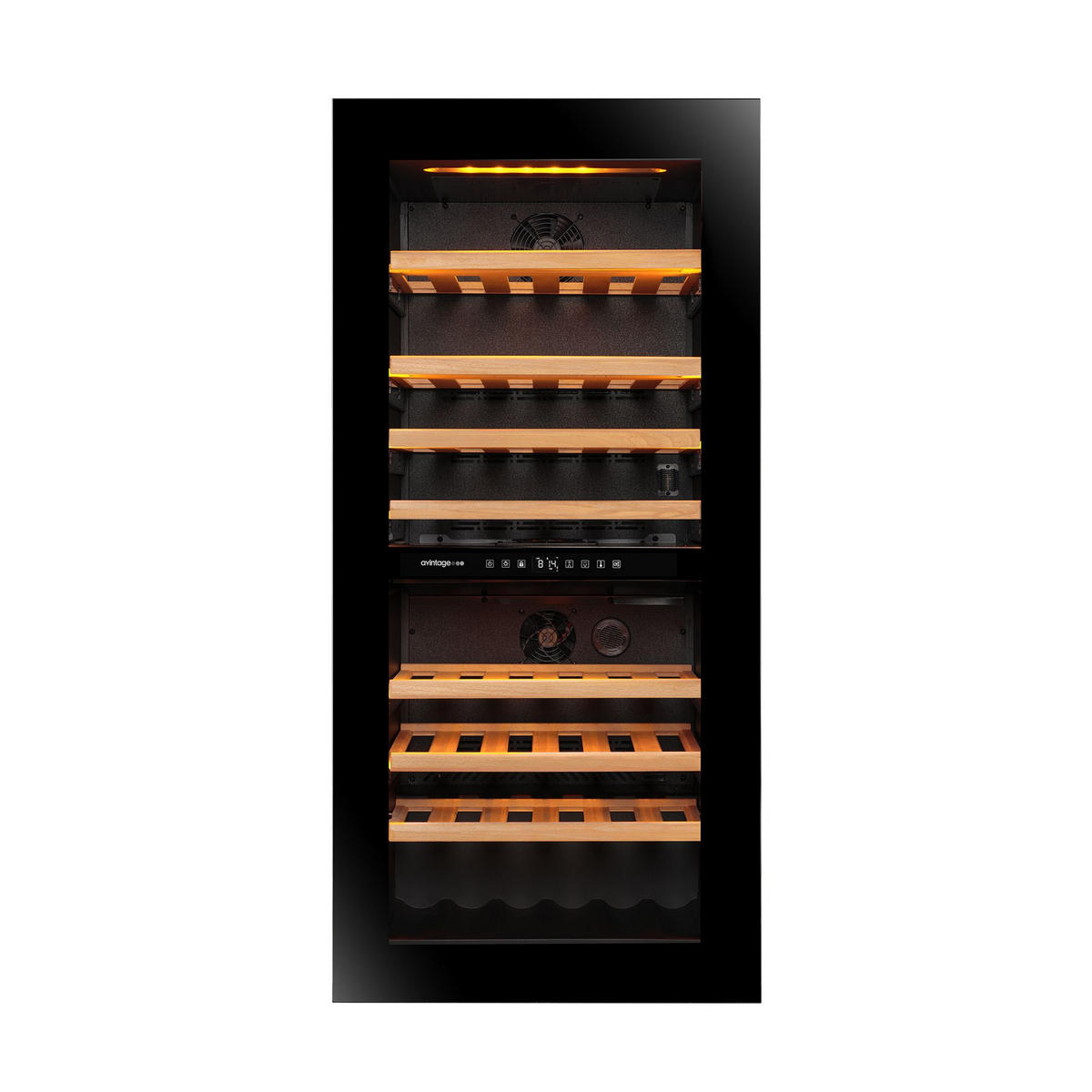 WEINKÜHLSCHRANK AVI122PLATINUM  - Schwarz, Basics, Glas/Holz (59,0/123,3/56,5cm)