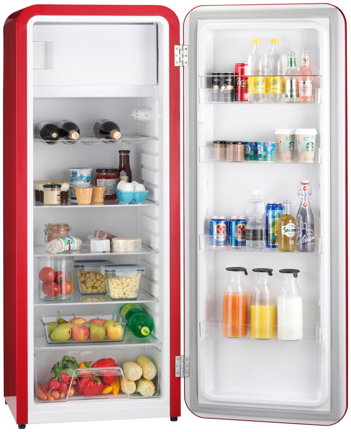 KÜHLSCHRANK 60/152,4/63 cm FRESCOLINO CLASSIC 281L  - Rot, Design, Kunststoff (60/152,4/63cm) - Trisa Electronics