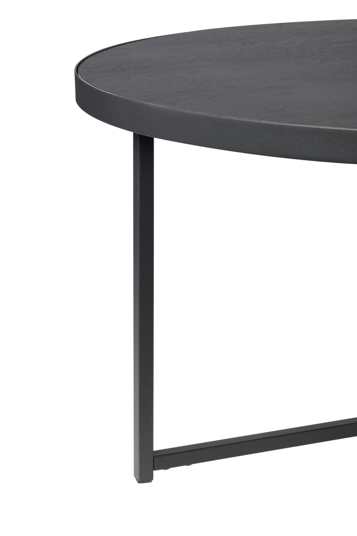 COUCHTISCH Walnuss furniert 80/80/40 cm rund Schwarz  - Schwarz, Design, Holz/Holzwerkstoff (80/80/40cm) - MID.YOU