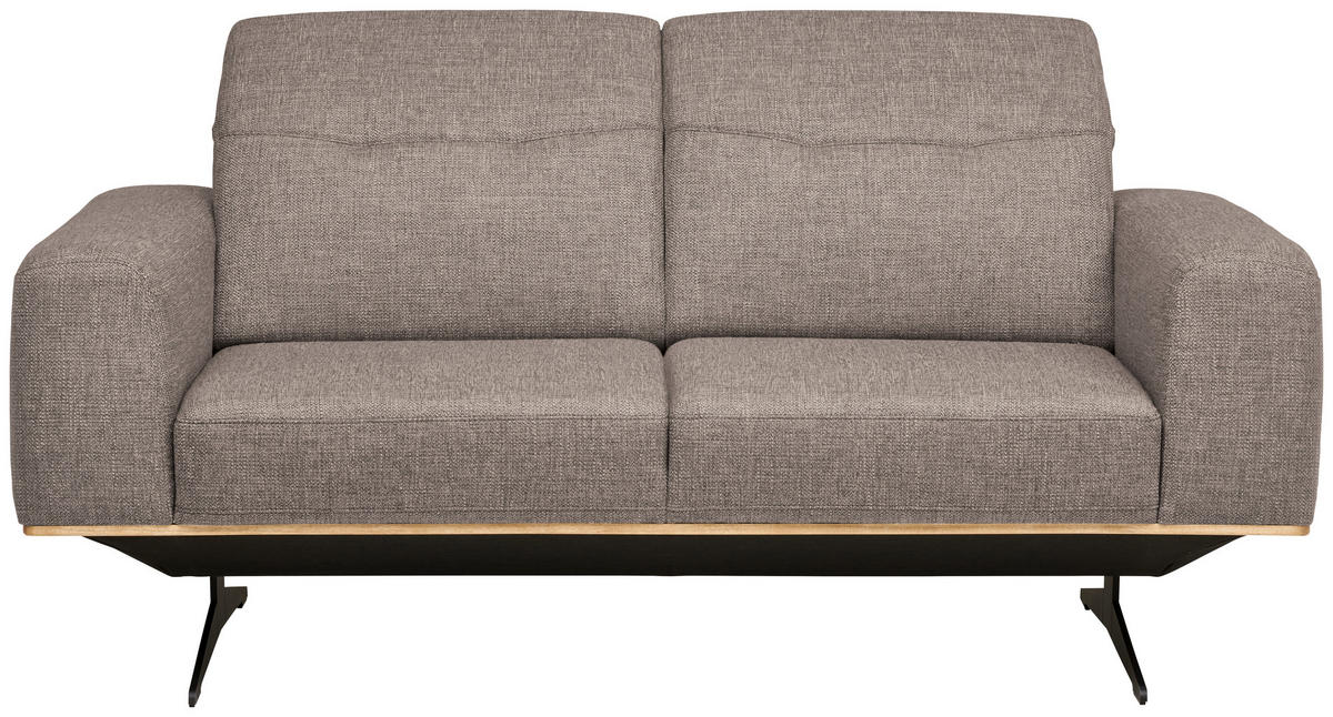 2-SITZER-SOFA in Struktur Cappuccino  - Schwarz/Cappuccino, Design, Textil/Metall (174/76-97/102cm) - Novel