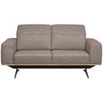 2-SITZER-SOFA in Struktur Cappuccino  - Schwarz/Cappuccino, Design, Textil/Metall (174/76-97/102cm) - Novel