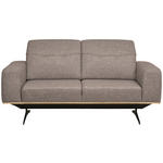 2-SITZER-SOFA in Struktur Cappuccino  - Schwarz/Cappuccino, Design, Textil/Metall (174/76-97/102cm) - Novel