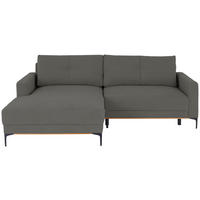 ECKSOFA Dunkelgrau  - Dunkelgrau/Schwarz, MODERN, Textil/Metall (162/238cm) - Ondega